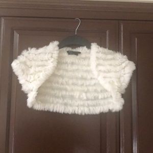 Faux fur shrug